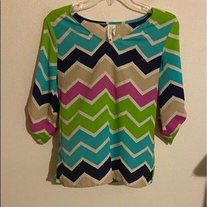 Multi colored chevron blouse